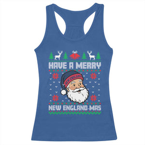 Have A Merry NE Mas Racerback Tank Top Funny Ugly Christmas Football Gift TS12 Royal Blue Print Your Wear