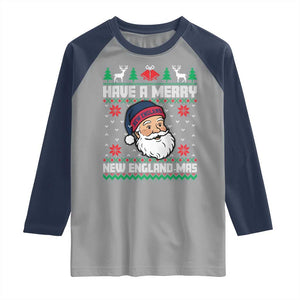 Have A Merry NE Mas Raglan Shirt Funny Ugly Christmas Football Gift TS12 Sport Gray Navy Print Your Wear