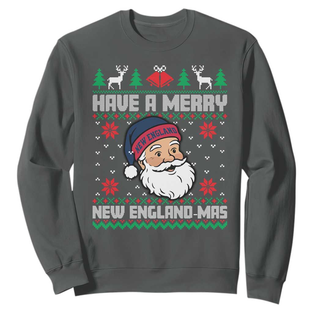 Have A Merry NE Mas Sweatshirt Funny Ugly Christmas Football Gift TS12 Dark Heather Print Your Wear