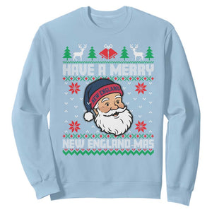 Have A Merry NE Mas Sweatshirt Funny Ugly Christmas Football Gift TS12 Light Blue Print Your Wear