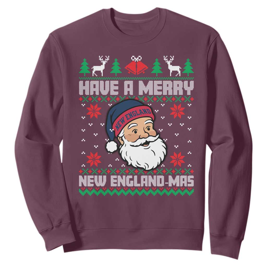 Have A Merry NE Mas Sweatshirt Funny Ugly Christmas Football Gift TS12 Maroon Print Your Wear