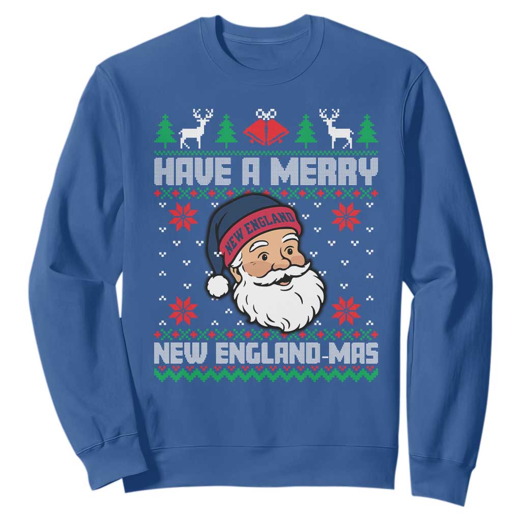 Have A Merry NE Mas Sweatshirt Funny Ugly Christmas Football Gift TS12 Royal Blue Print Your Wear