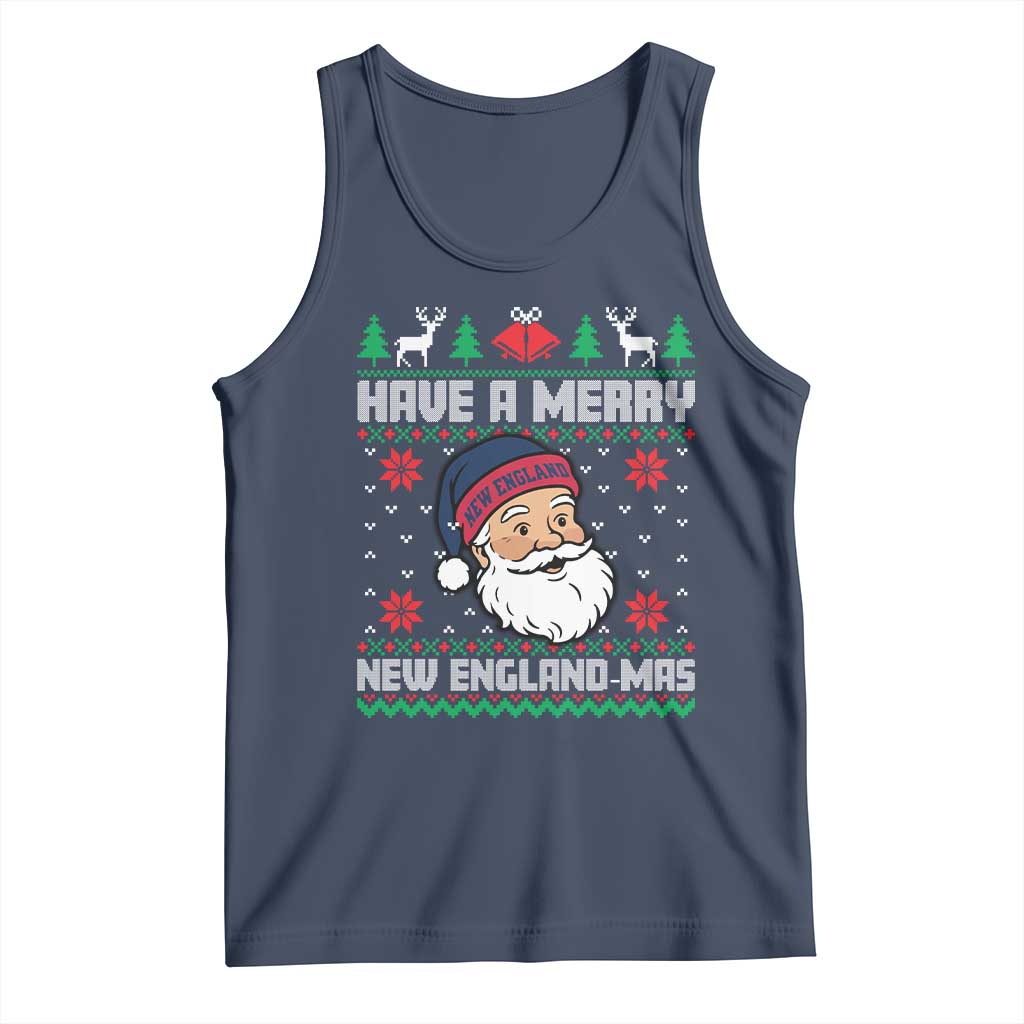 Have A Merry NE Mas Tank Top Funny Ugly Christmas Football Gift TS12 Navy Print Your Wear