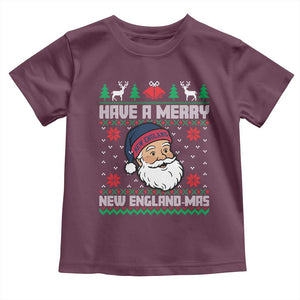 Have A Merry NE Mas Toddler T Shirt Funny Ugly Christmas Football Gift TS12 Maroon Print Your Wear