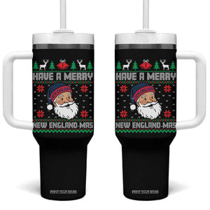 Have A Merry NE Mas Tumbler With Handle Funny Ugly Christmas Football Gift TS12 One Size: 40 oz Black Print Your Wear
