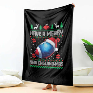 Have A Merry NE Mas Throw Blanket Funny Football Fan Ugly Christmas Gift TS12 Print Your Wear