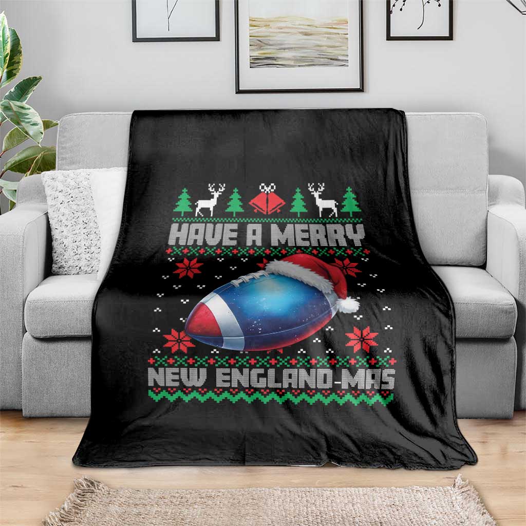 Have A Merry NE Mas Throw Blanket Funny Football Fan Ugly Christmas Gift TS12 Print Your Wear