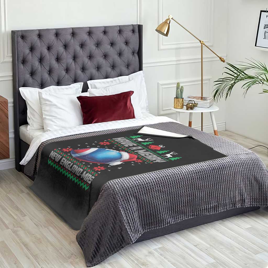 Have A Merry NE Mas Throw Blanket Funny Football Fan Ugly Christmas Gift TS12 Print Your Wear
