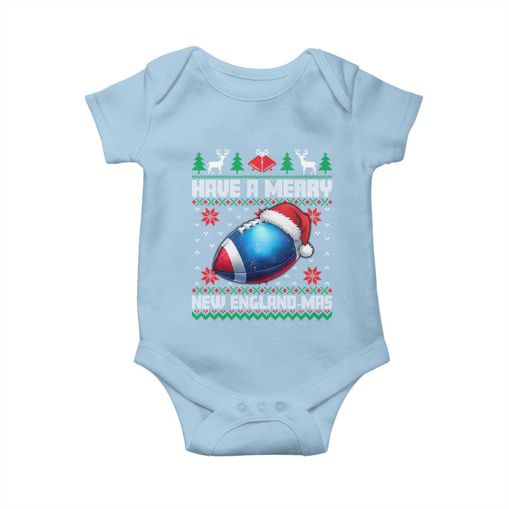Have A Merry NE Mas Baby Onesie Funny Football Fan Ugly Christmas Gift TS12 Light Blue Print Your Wear