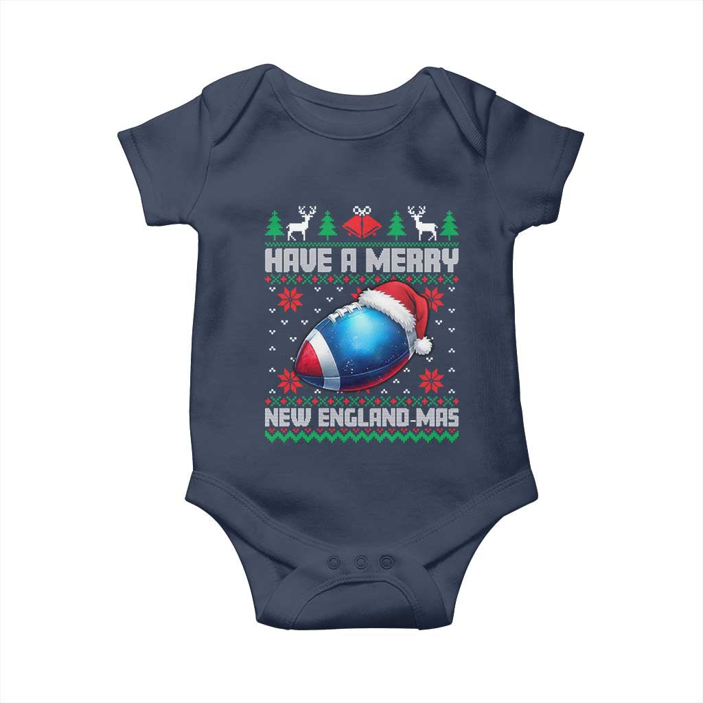 Have A Merry NE Mas Baby Onesie Funny Football Fan Ugly Christmas Gift TS12 Navy Print Your Wear