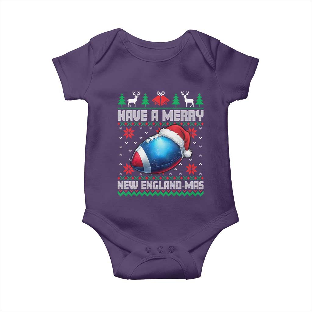 Have A Merry NE Mas Baby Onesie Funny Football Fan Ugly Christmas Gift TS12 Purple Print Your Wear