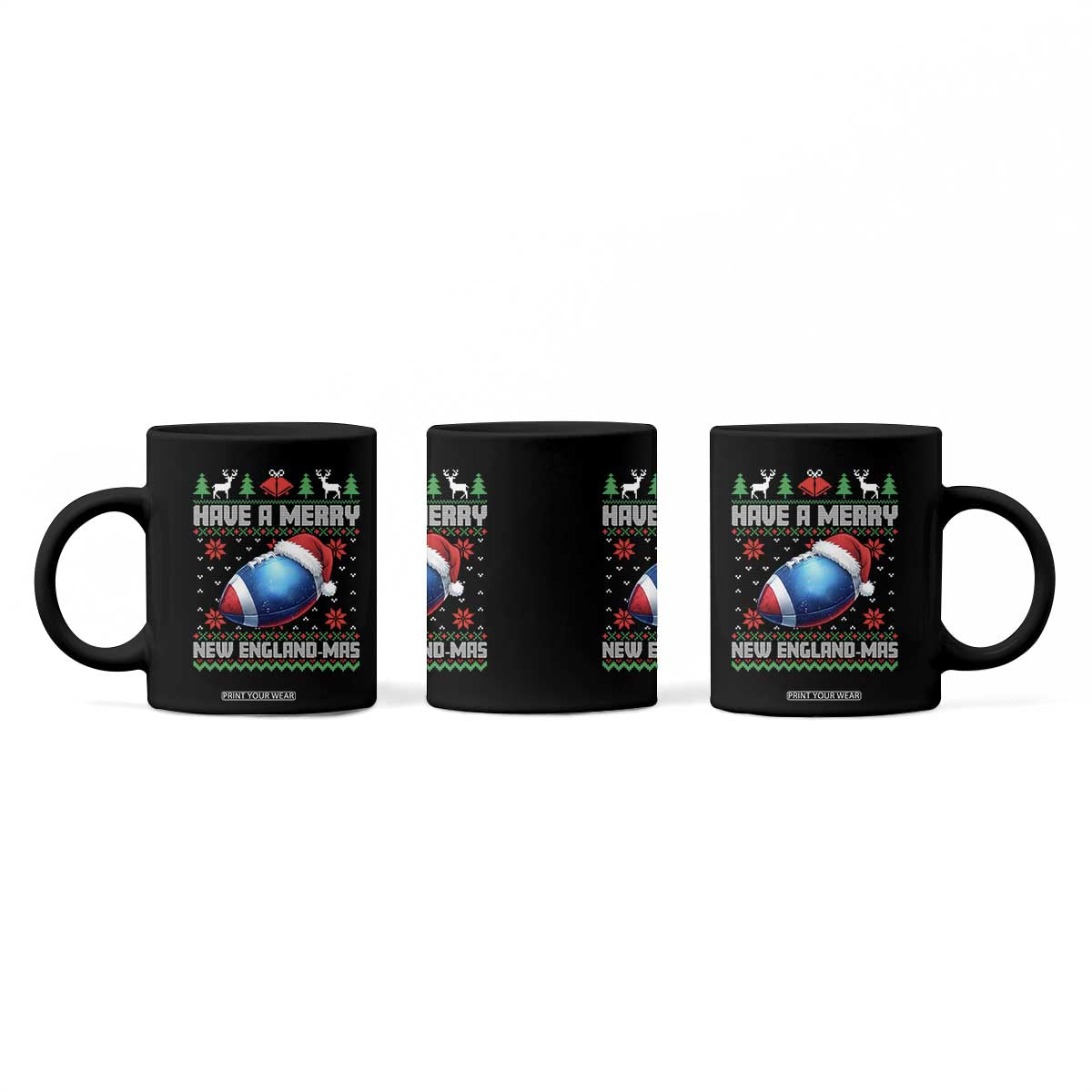Have A Merry NE Mas Coffee Mug Funny Football Fan Ugly Christmas Gift TS12 Print Your Wear
