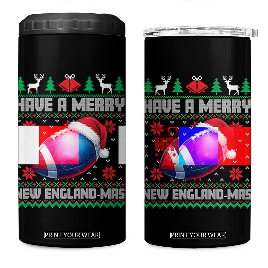 Have A Merry NE Mas 4 in 1 Can Cooler Tumbler Funny Football Fan Ugly Christmas Gift TS12 One Size: 16 oz Black Print Your Wear