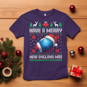 Have A Merry NE Mas T Shirt Funny Football Fan Ugly Christmas Gift TS12 Purple Print Your Wear