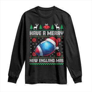 Have A Merry NE Mas Long Sleeve Shirt Funny Football Fan Ugly Christmas Gift TS12 Black Print Your Wear