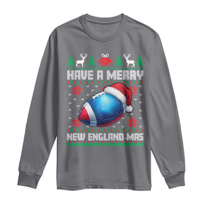 Have A Merry NE Mas Long Sleeve Shirt Funny Football Fan Ugly Christmas Gift TS12 Charcoal Print Your Wear
