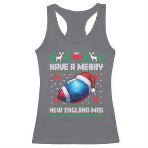 Have A Merry NE Mas Racerback Tank Top Funny Football Fan Ugly Christmas Gift TS12 Charcoal Print Your Wear