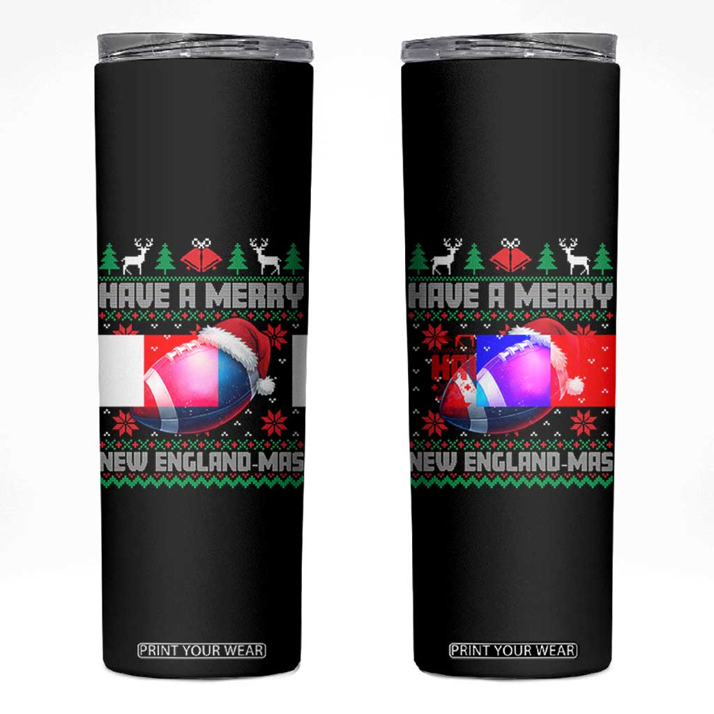 Have A Merry NE Mas Skinny Tumbler Funny Football Fan Ugly Christmas Gift TS12 Black Print Your Wear