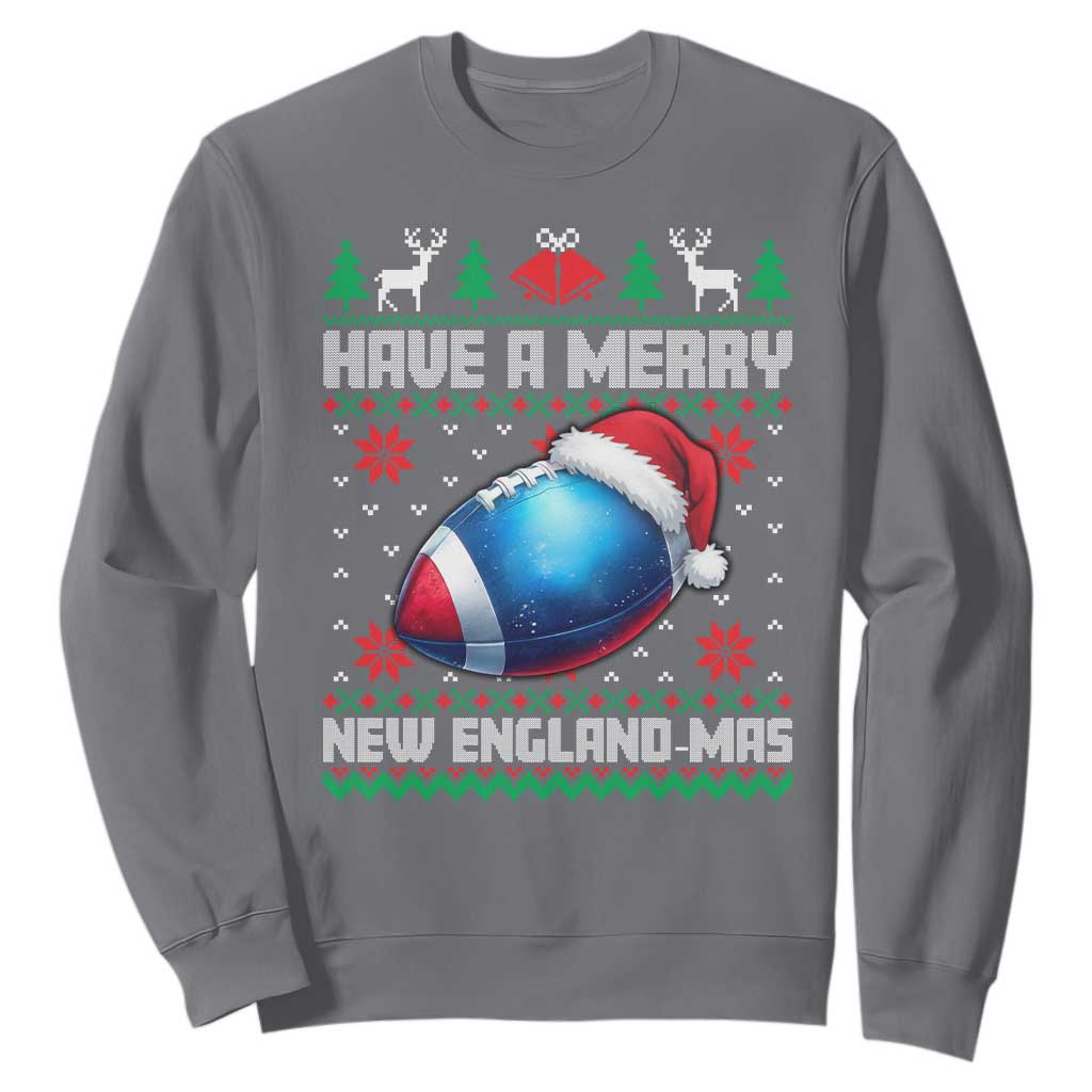 Have A Merry NE Mas Sweatshirt Funny Football Fan Ugly Christmas Gift TS12 Charcoal Print Your Wear
