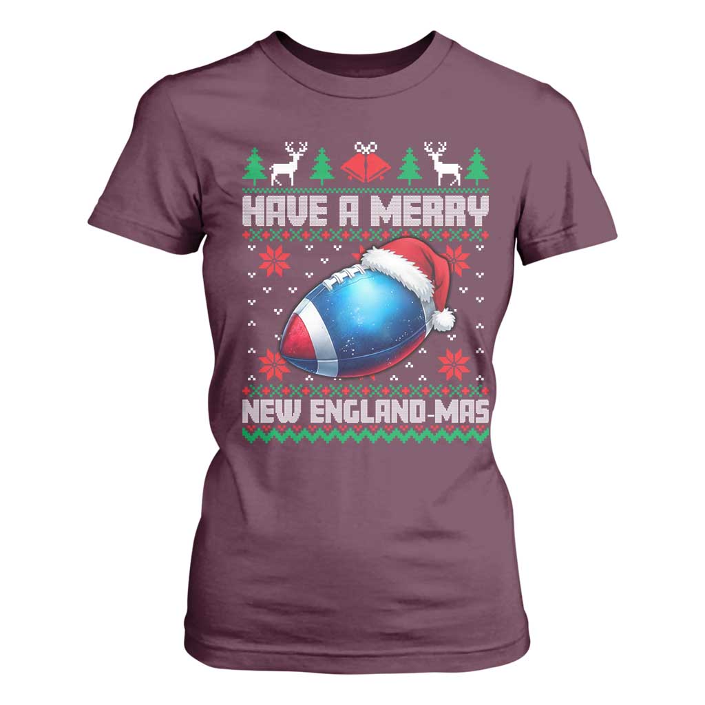 Have A Merry NE Mas T Shirt For Women Funny Football Fan Ugly Christmas Gift TS12 Maroon Print Your Wear