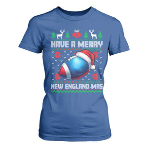 Have A Merry NE Mas T Shirt For Women Funny Football Fan Ugly Christmas Gift TS12 Royal Blue Print Your Wear