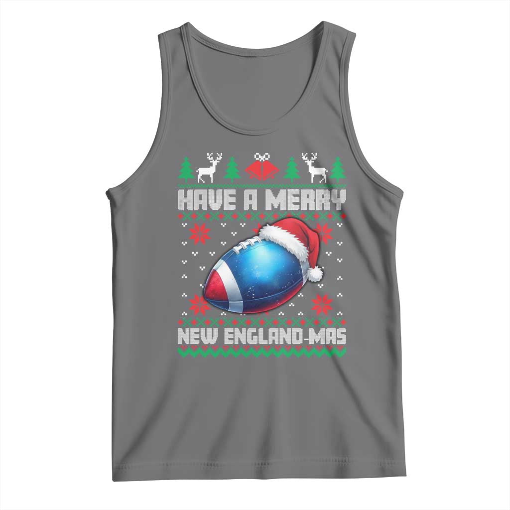 Have A Merry NE Mas Tank Top Funny Football Fan Ugly Christmas Gift TS12 Black Heather Print Your Wear