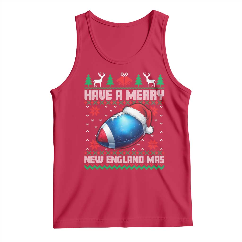 Have A Merry NE Mas Tank Top Funny Football Fan Ugly Christmas Gift TS12 Red Print Your Wear