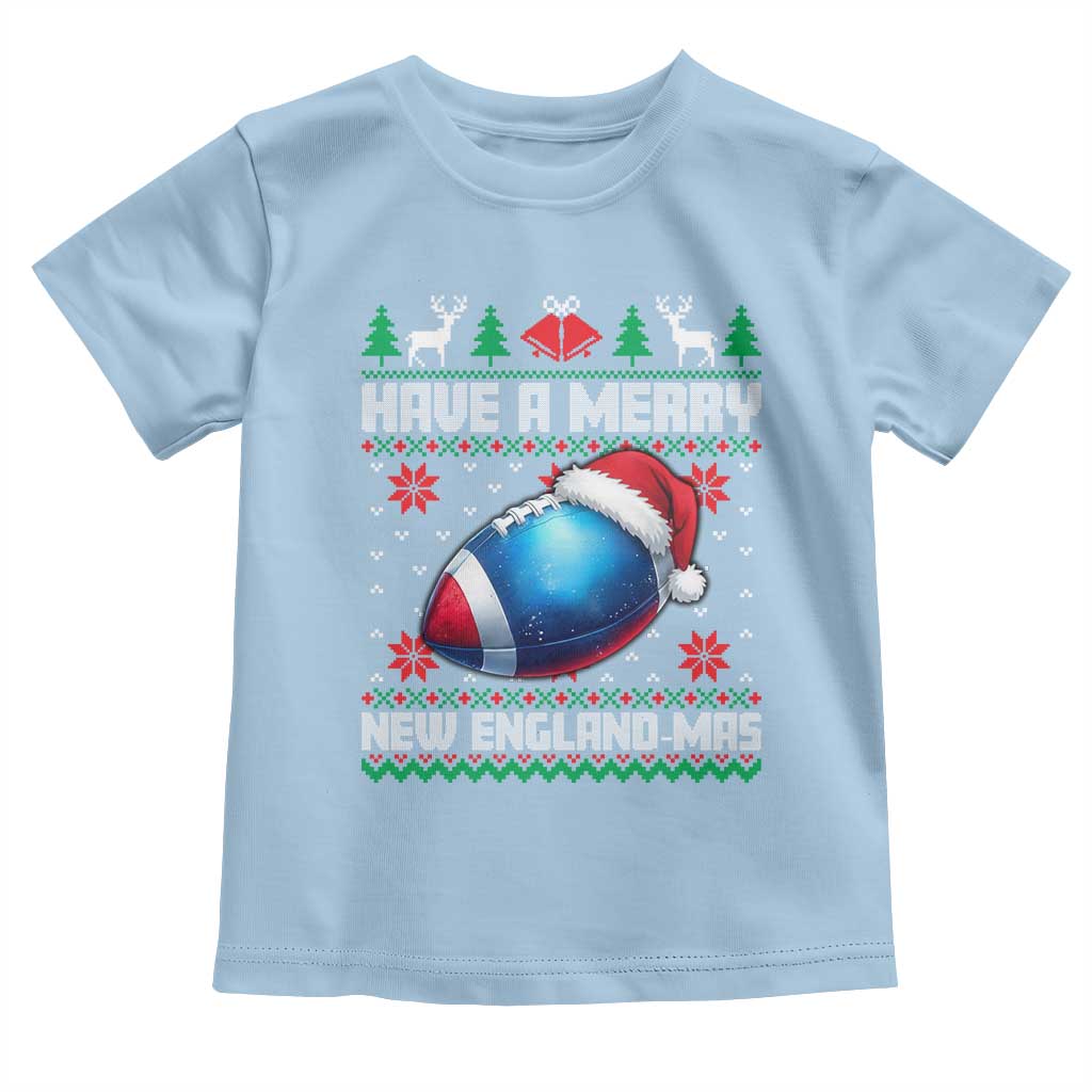 Have A Merry NE Mas Toddler T Shirt Funny Football Fan Ugly Christmas Gift TS12 Light Blue Print Your Wear