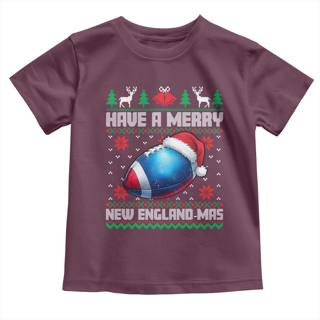 Have A Merry NE Mas Toddler T Shirt Funny Football Fan Ugly Christmas Gift TS12 Maroon Print Your Wear