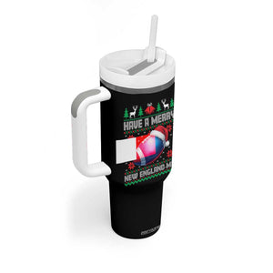 Have A Merry NE Mas Tumbler With Handle Funny Football Fan Ugly Christmas Gift TS12 Print Your Wear