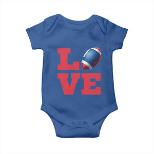 Love Football Fan Supporter Baby Onesie Gift For Game Day Lovers TS12 Royal Blue Print Your Wear