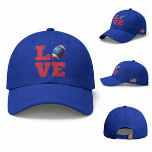Love Football Fan Supporter Baseball Cap Gift For Game Day Lovers TS12 Baseball Cap Universal Fit Royal Blue Print Your Wear