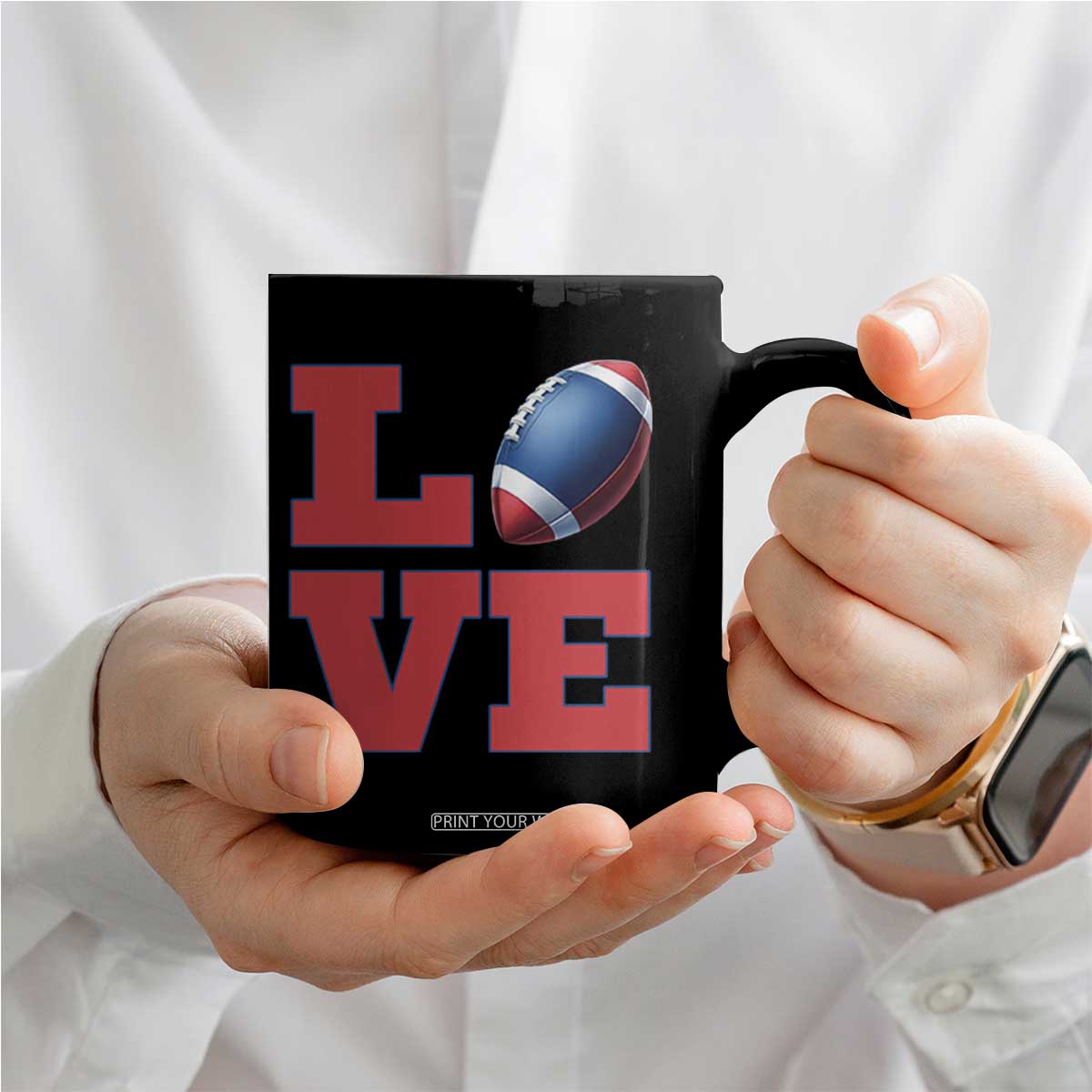 Love Football Fan Supporter Coffee Mug Gift For Game Day Lovers TS12 Print Your Wear