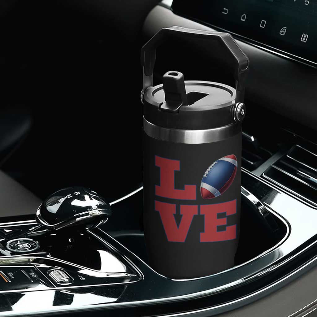 Love Football Fan Supporter Flip Straw Tumbler Gift For Game Day Lovers TS12 Print Your Wear