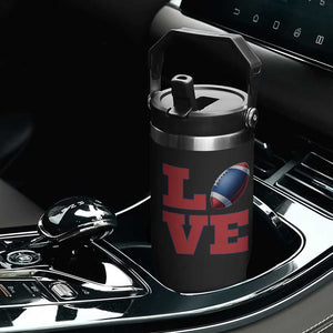 Love Football Fan Supporter Flip Straw Tumbler Gift For Game Day Lovers TS12 Print Your Wear