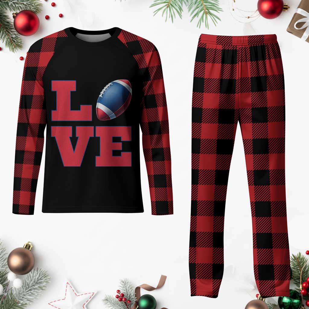 Love Football Fan Supporter Plaid Pajama Set Gift For Game Day Lovers TS12 Buffalo Plaid Print Your Wear