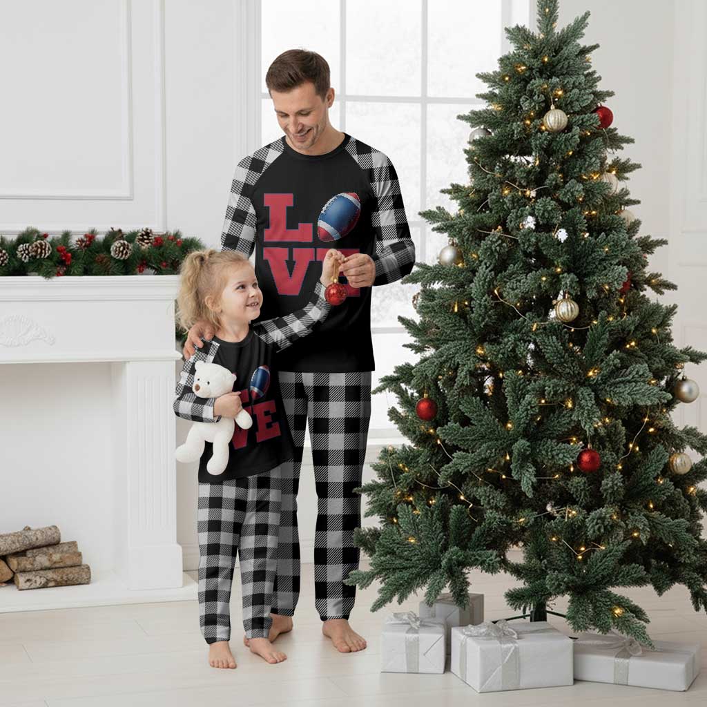 Love Football Fan Supporter Plaid Pajama Set Gift For Game Day Lovers TS12 White Plaid Print Your Wear