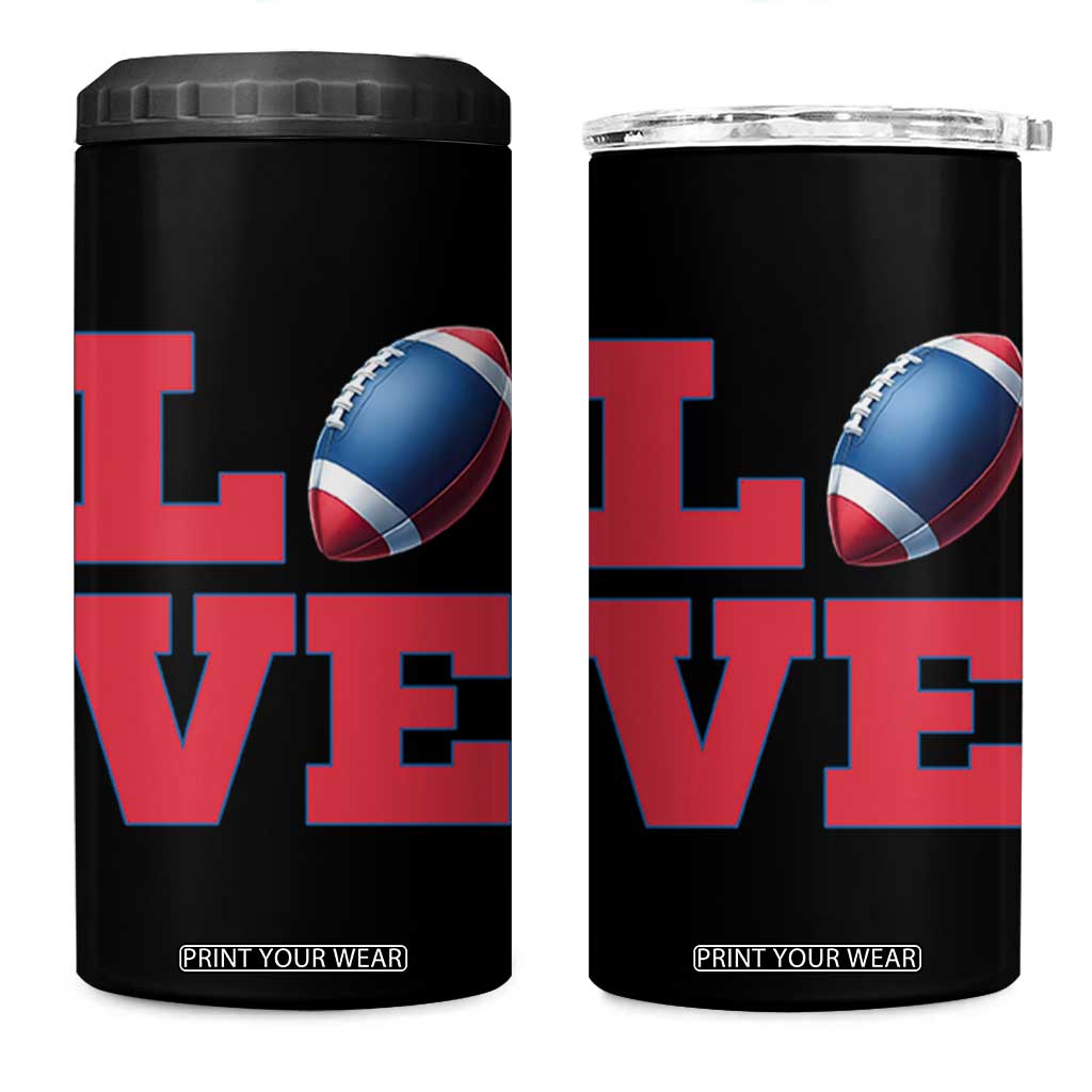 Love Football Fan Supporter 4 in 1 Can Cooler Tumbler Gift For Game Day Lovers TS12 One Size: 16 oz Black Print Your Wear