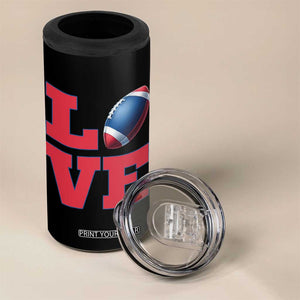 Love Football Fan Supporter 4 in 1 Can Cooler Tumbler Gift For Game Day Lovers TS12 Print Your Wear