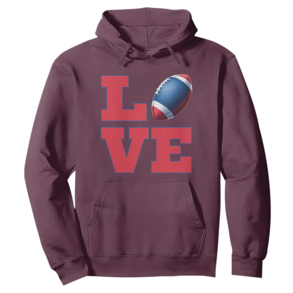 Love Football Fan Supporter Hoodie Gift For Game Day Lovers TS12 Maroon Print Your Wear
