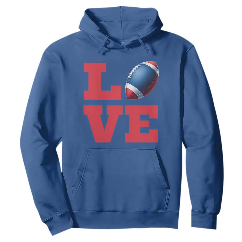 Love Football Fan Supporter Hoodie Gift For Game Day Lovers TS12 Royal Blue Print Your Wear