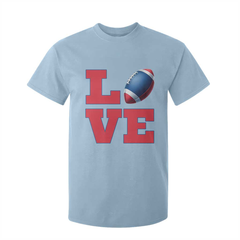 Love Football Fan Supporter T Shirt For Kid Gift For Game Day Lovers TS12 Light Blue Print Your Wear