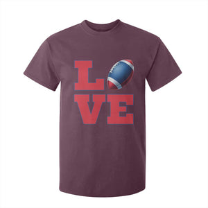 Love Football Fan Supporter T Shirt For Kid Gift For Game Day Lovers TS12 Maroon Print Your Wear