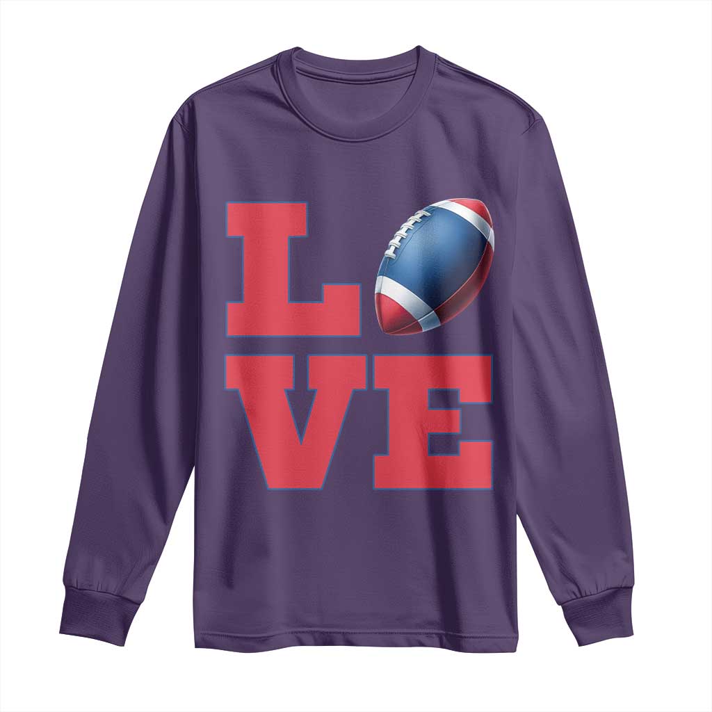 Love Football Fan Supporter Long Sleeve Shirt Gift For Game Day Lovers TS12 Purple Print Your Wear