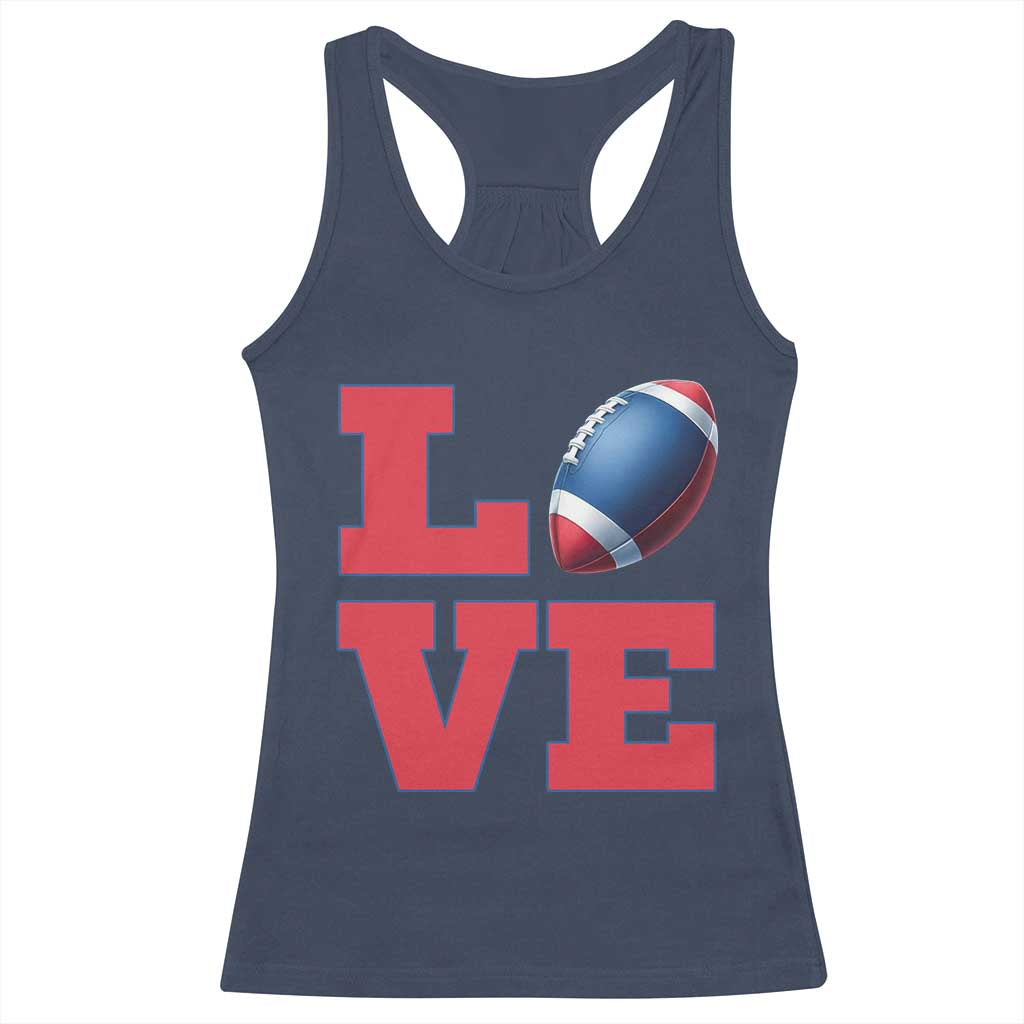 Love Football Fan Supporter Racerback Tank Top Gift For Game Day Lovers TS12 Navy Print Your Wear