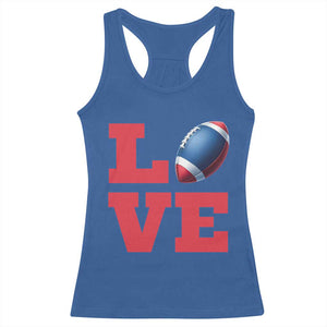Love Football Fan Supporter Racerback Tank Top Gift For Game Day Lovers TS12 Royal Blue Print Your Wear