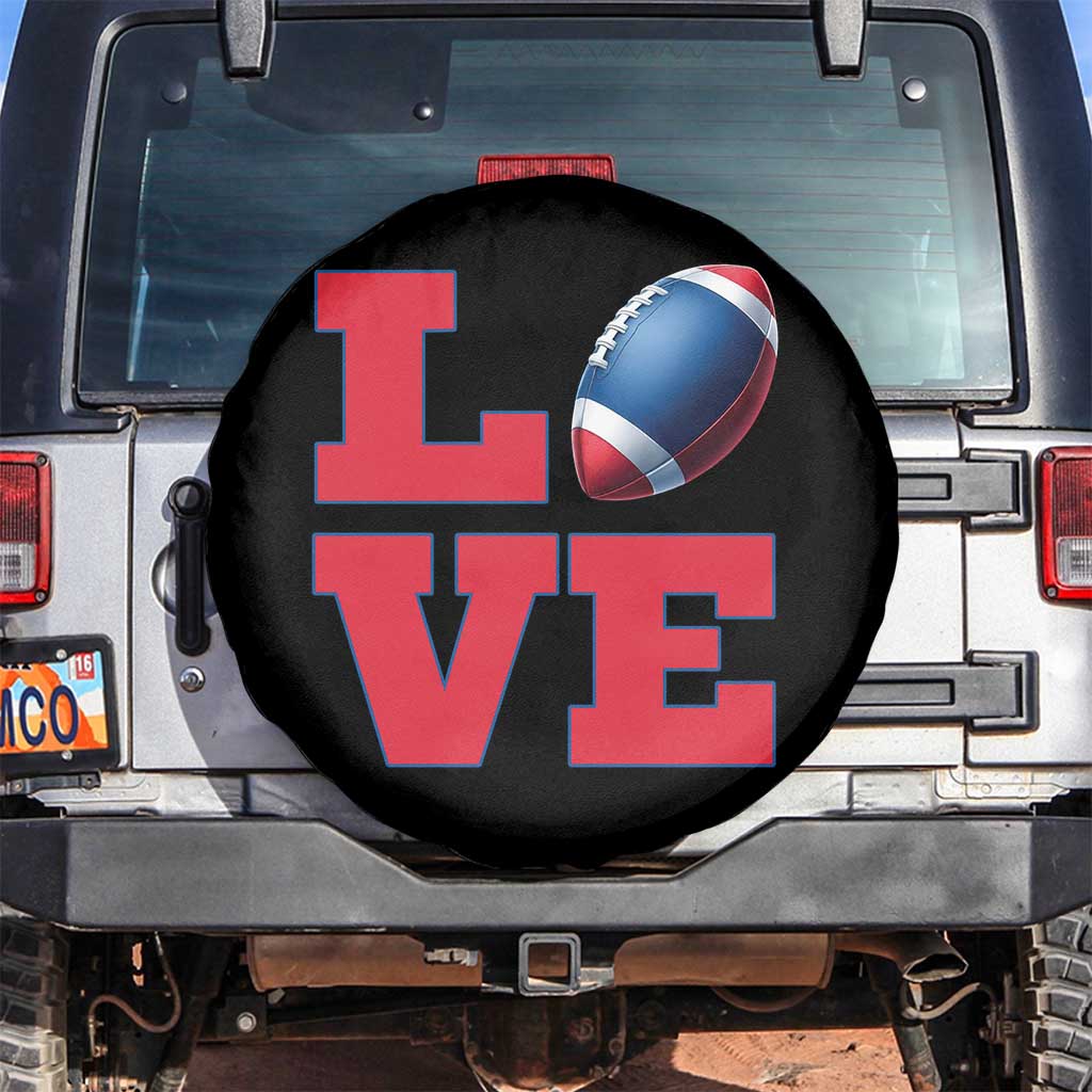 Love Football Fan Supporter Spare Tire Cover Gift For Game Day Lovers TS12 No hole Black Print Your Wear