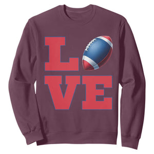 Love Football Fan Supporter Sweatshirt Gift For Game Day Lovers TS12 Maroon Print Your Wear