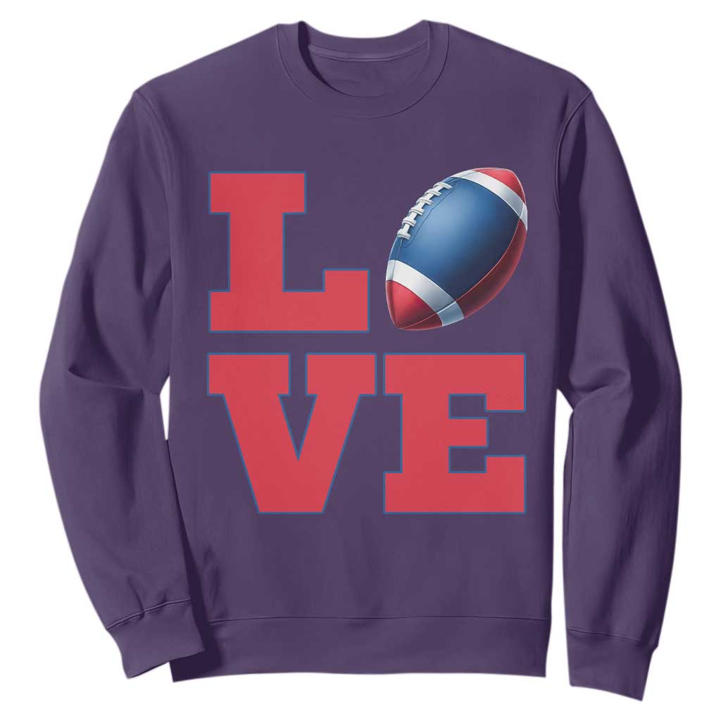 Love Football Fan Supporter Sweatshirt Gift For Game Day Lovers TS12 Purple Print Your Wear