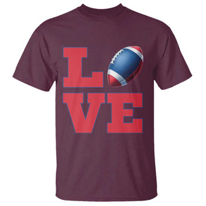 Love Football Fan Supporter T Shirt Gift For Game Day Lovers TS12 Maroon Print Your Wear